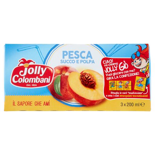 Succo e polpa brick 3x200ml pesca Jolly Colombani