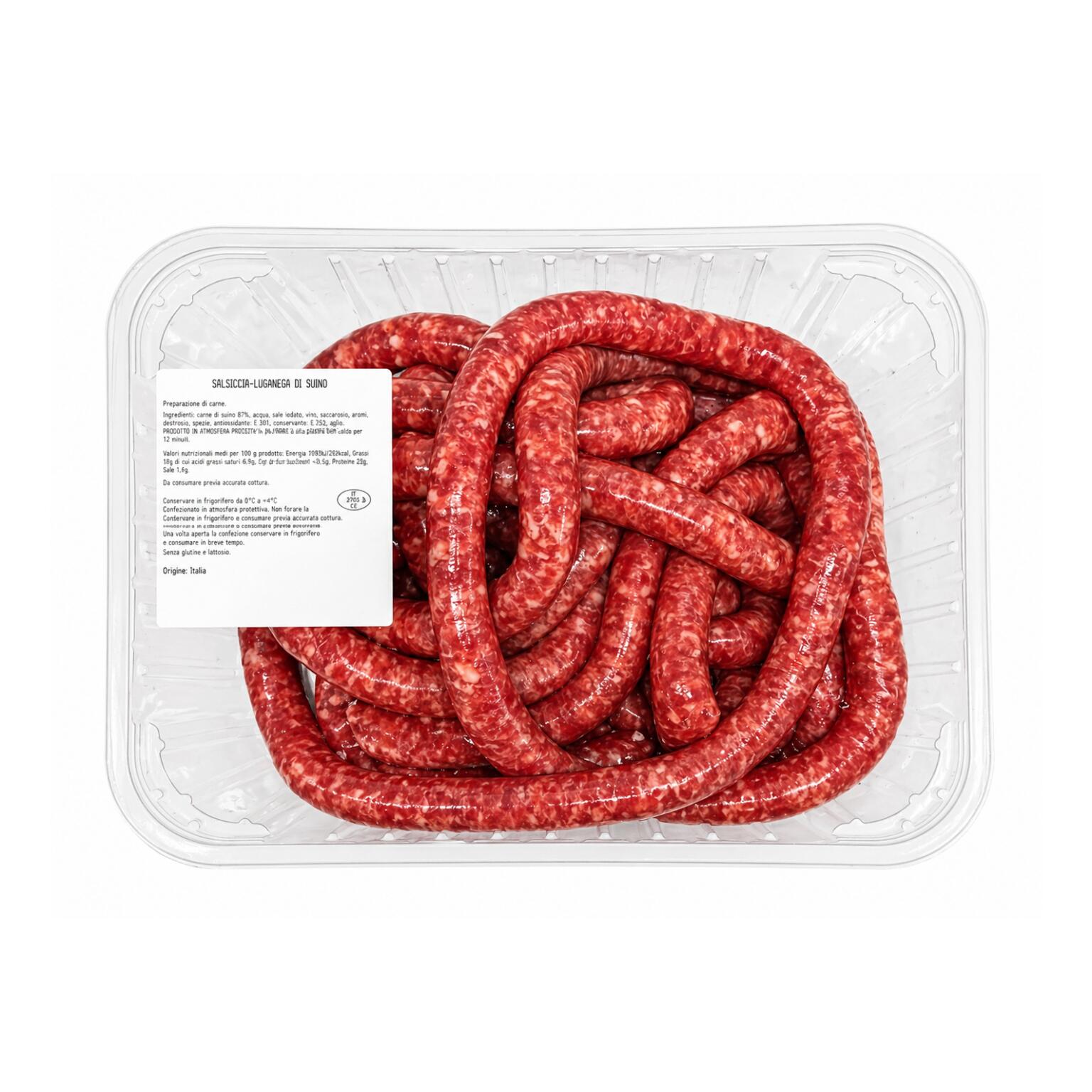 Salsiccia luganega rustica di suino kg.2,50 Atm