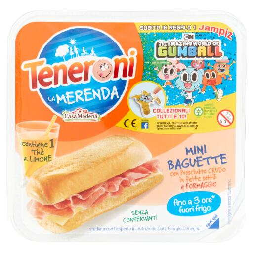 Merenda teneroni panino prosciutto crudo/formaggioe thè 170g Casa Modena