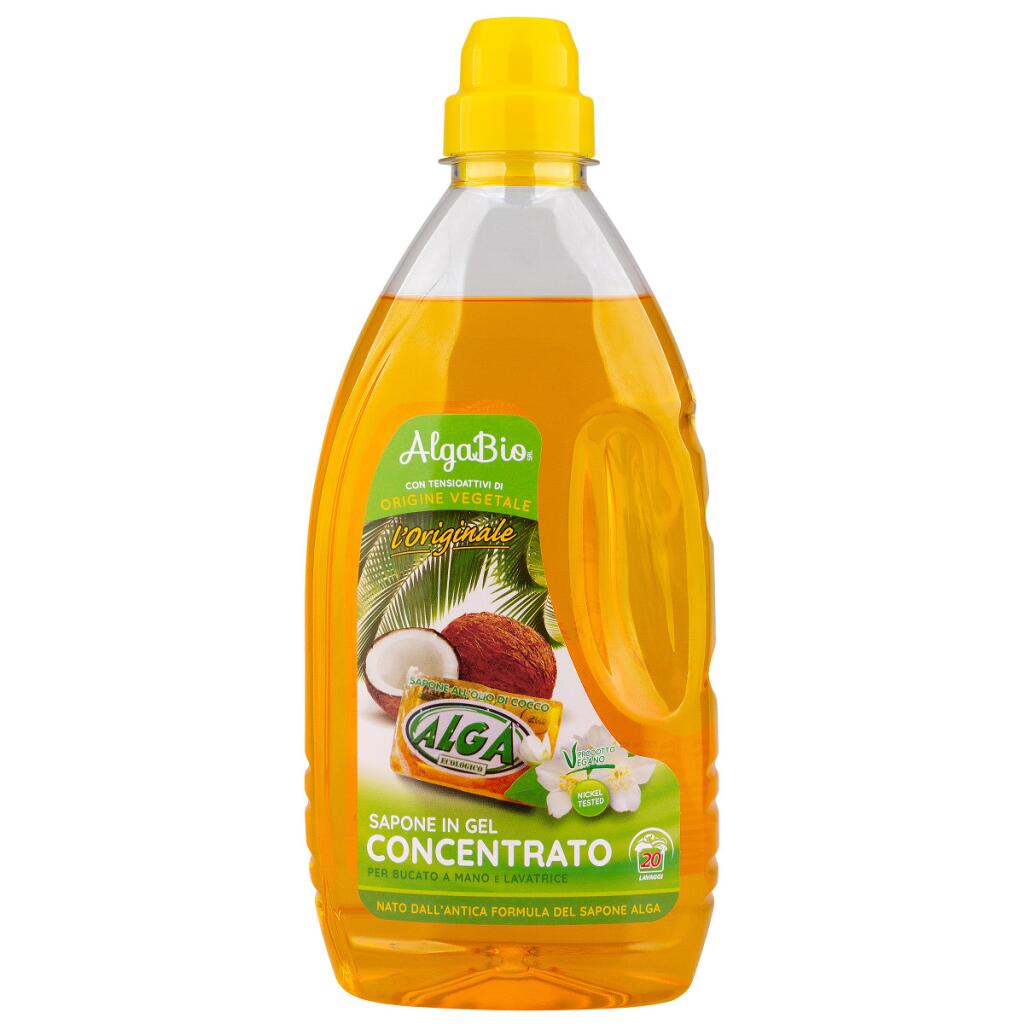 Sapone Alga gel concentrato ecologico per bucato a mano e lavatrice da 20lavaggi 1lt