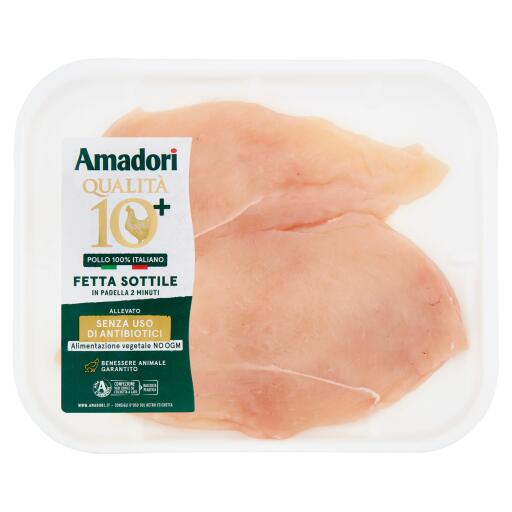 Petto di pollo a fette sottili 10+ amadori