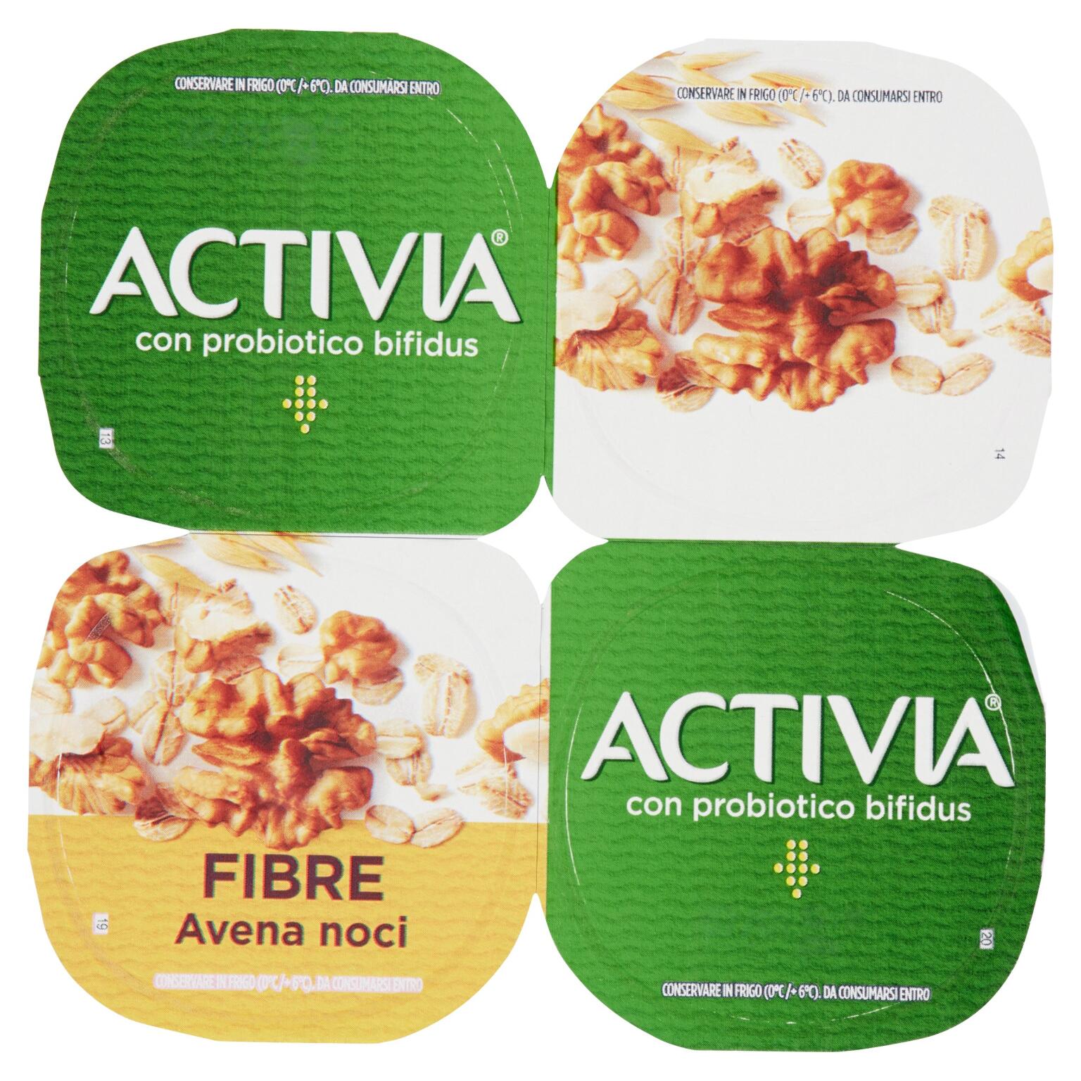 Yogurt Activia fibre avena e noci 4x125g Danone