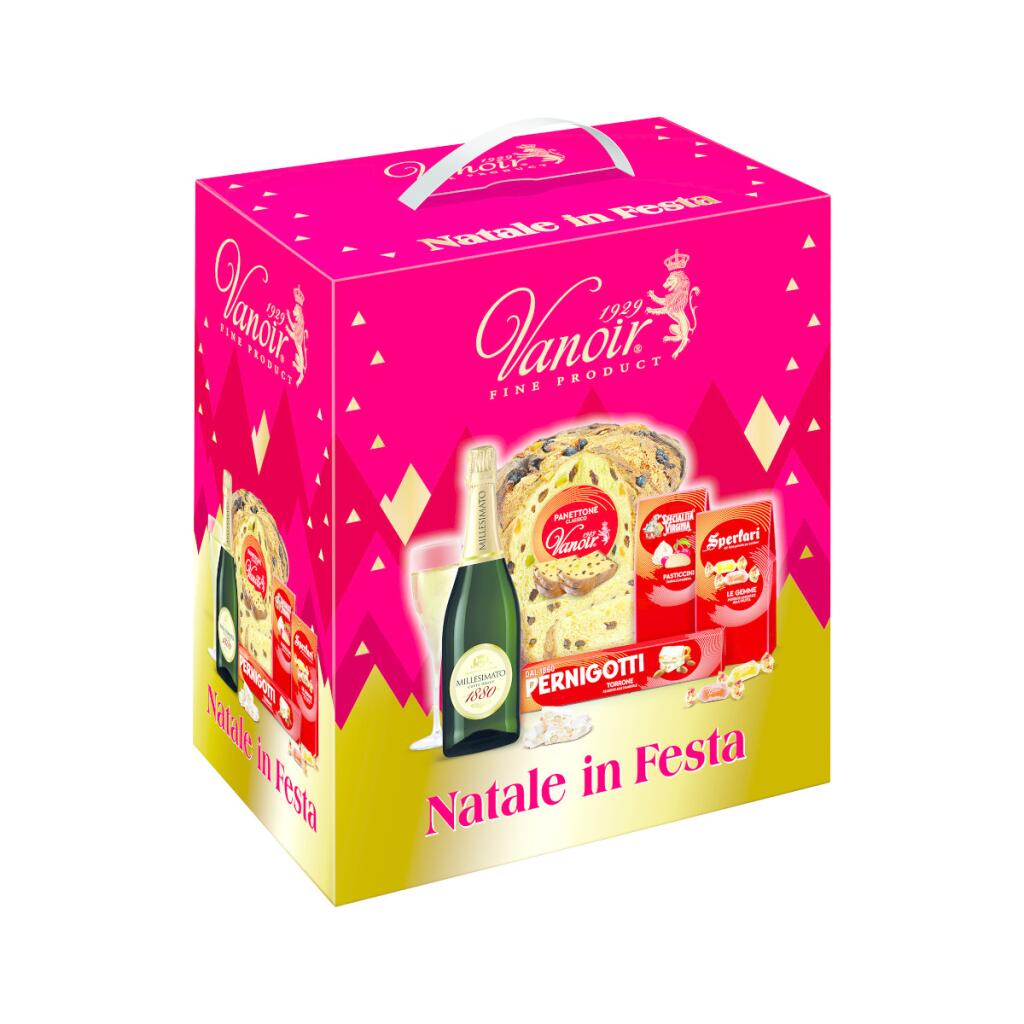 Scatola Natale in Festa Panettone 5 pezzi Vanoir