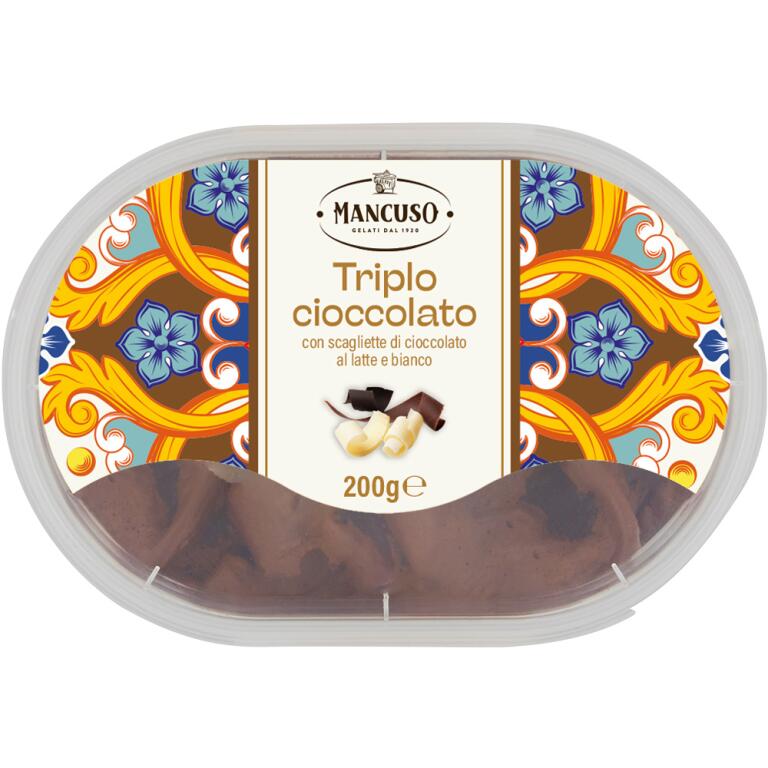 Gelato in vaschetta da 200g Triplo cioccolato Mancuso