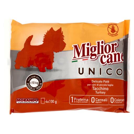 Migliorcane unico patè tacchino 4x100g