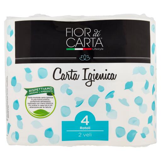 Carta igienica Fior di carta da 4 rotoli 600 strappi 2 veli