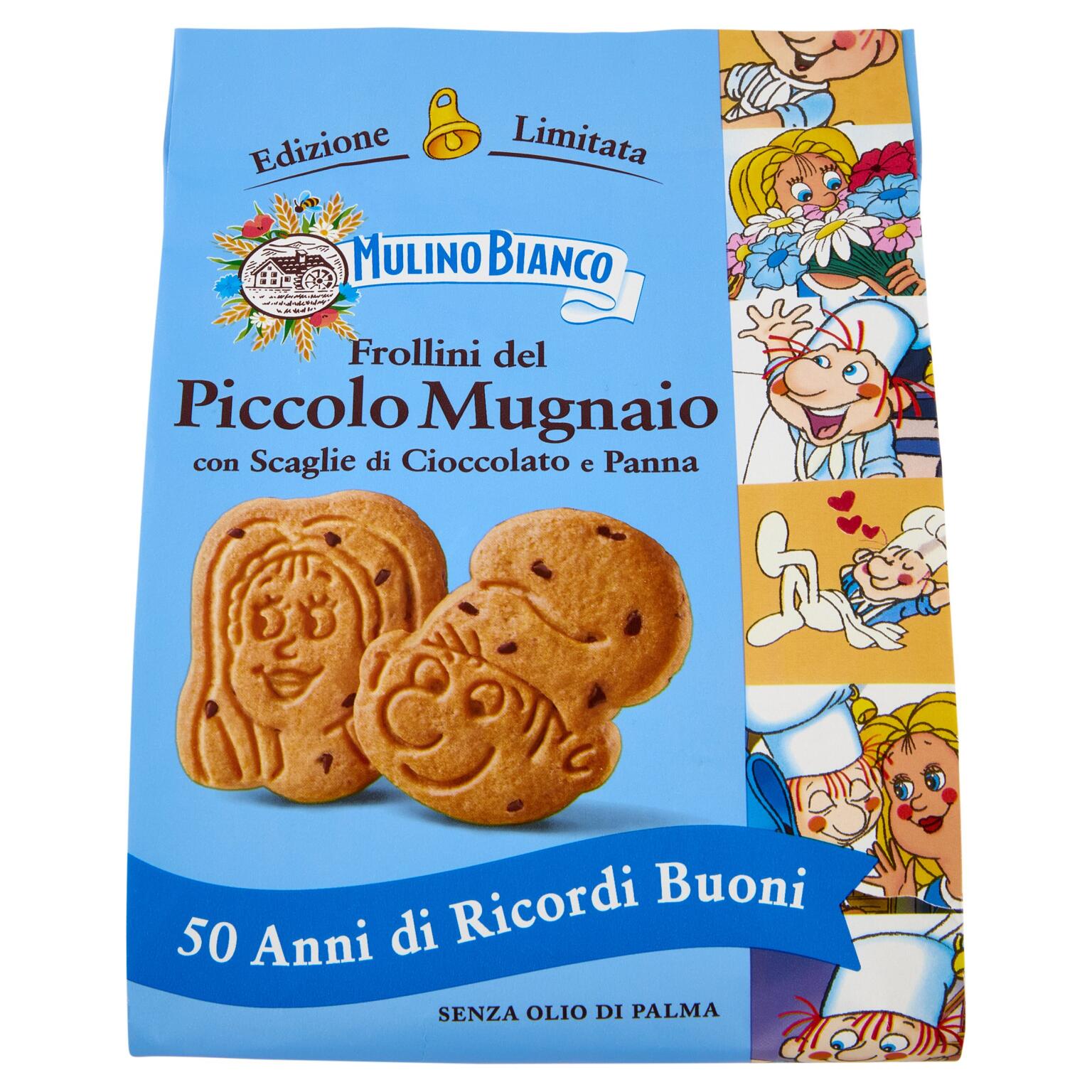 Frollini del Piccolo Mugnaio con scaglie di cioccolato e panna 300g Mulino Bianco