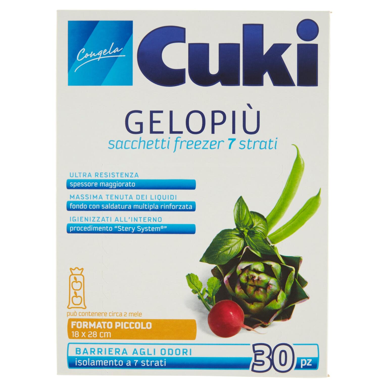 Sacchetto freezer gelo più piccoli 30 pezzi 18x28cm Cuki