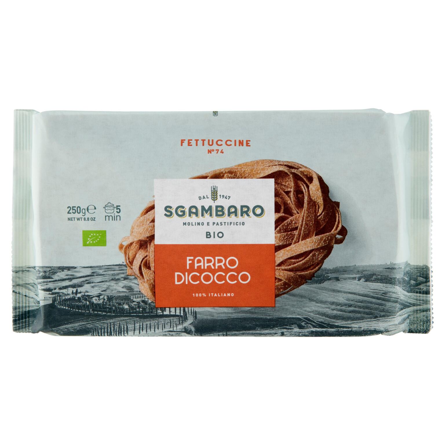 Fettuccine n°74 al farro bio 250g Sgambaro