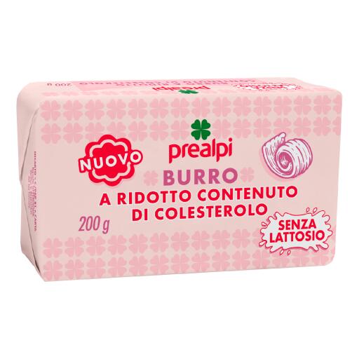 Burro a ridotto contenuto colesterolo senza lattosio 200g Prealpi