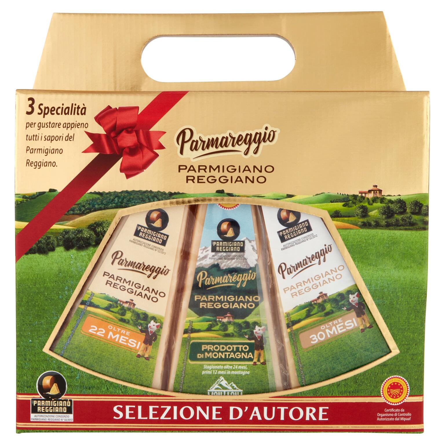Confezione Natale selezione d'autore, 3 Parmigiano Reggiano 200g