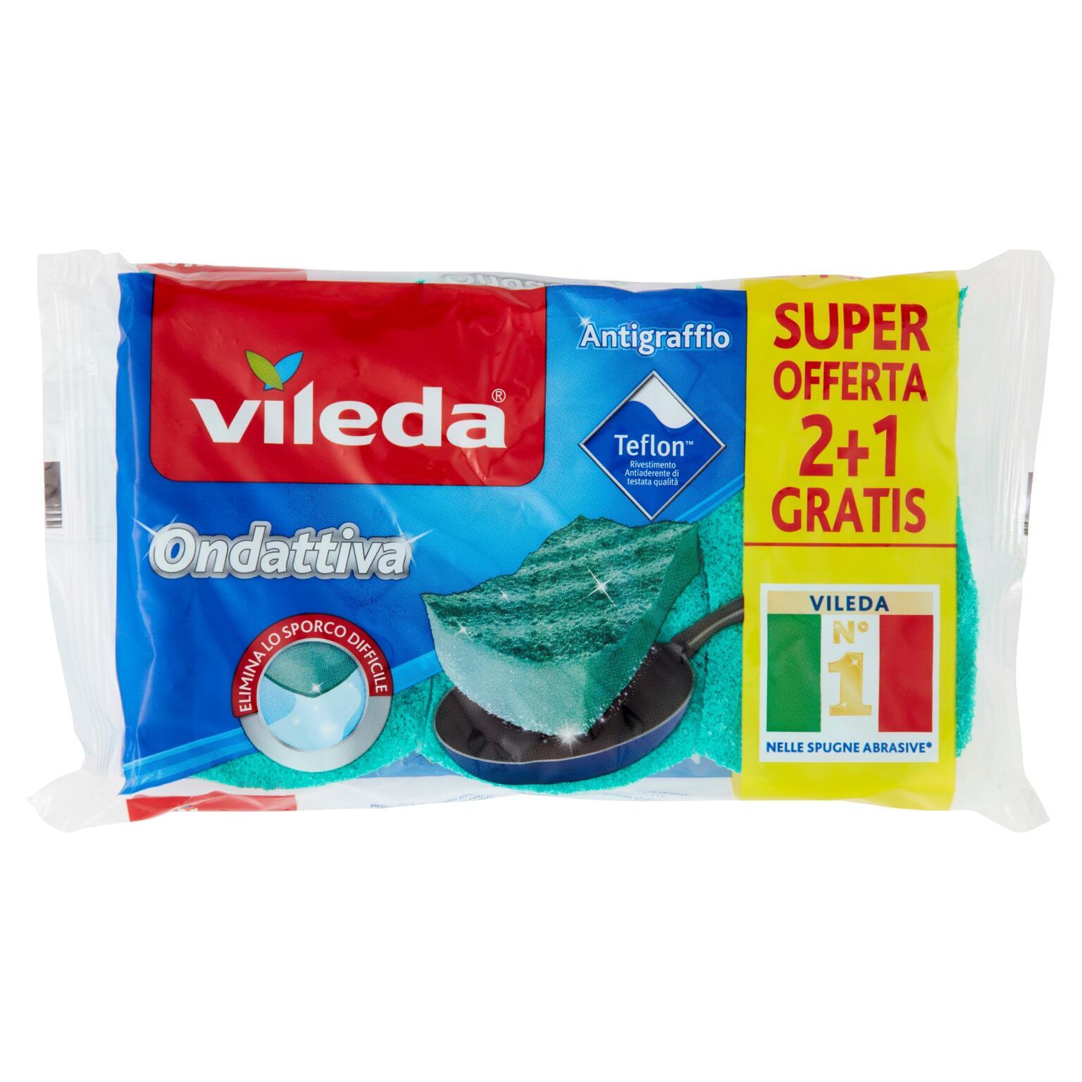 Spugna ondattiva milleusi confezione 2 pezzi Vileda