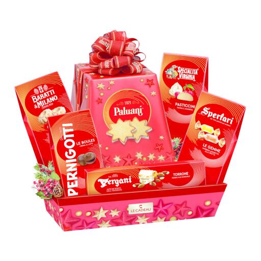 Cesto Natalizio Agrifoglio 7pezzi Le Cadeau