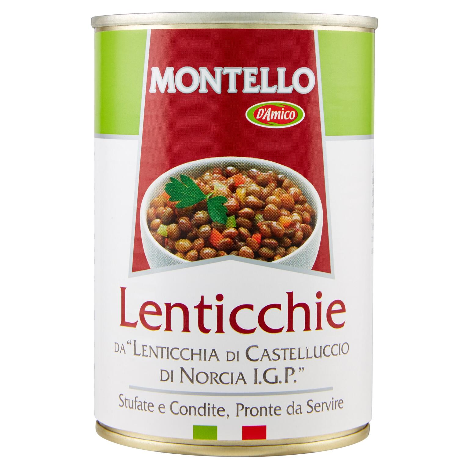 Lenticchie di Castelluccio di Norcia IGP stufate e condite 400g Montello D'Amico