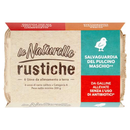 Uova Naturelle Rustiche da allevamento a terra senza uso di antibiotici confezione x6