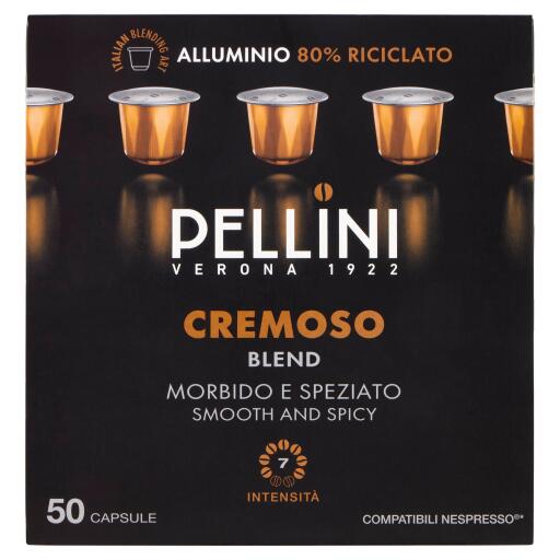 50 capsule compatibili Nespresso Cremoso 275g Pellini