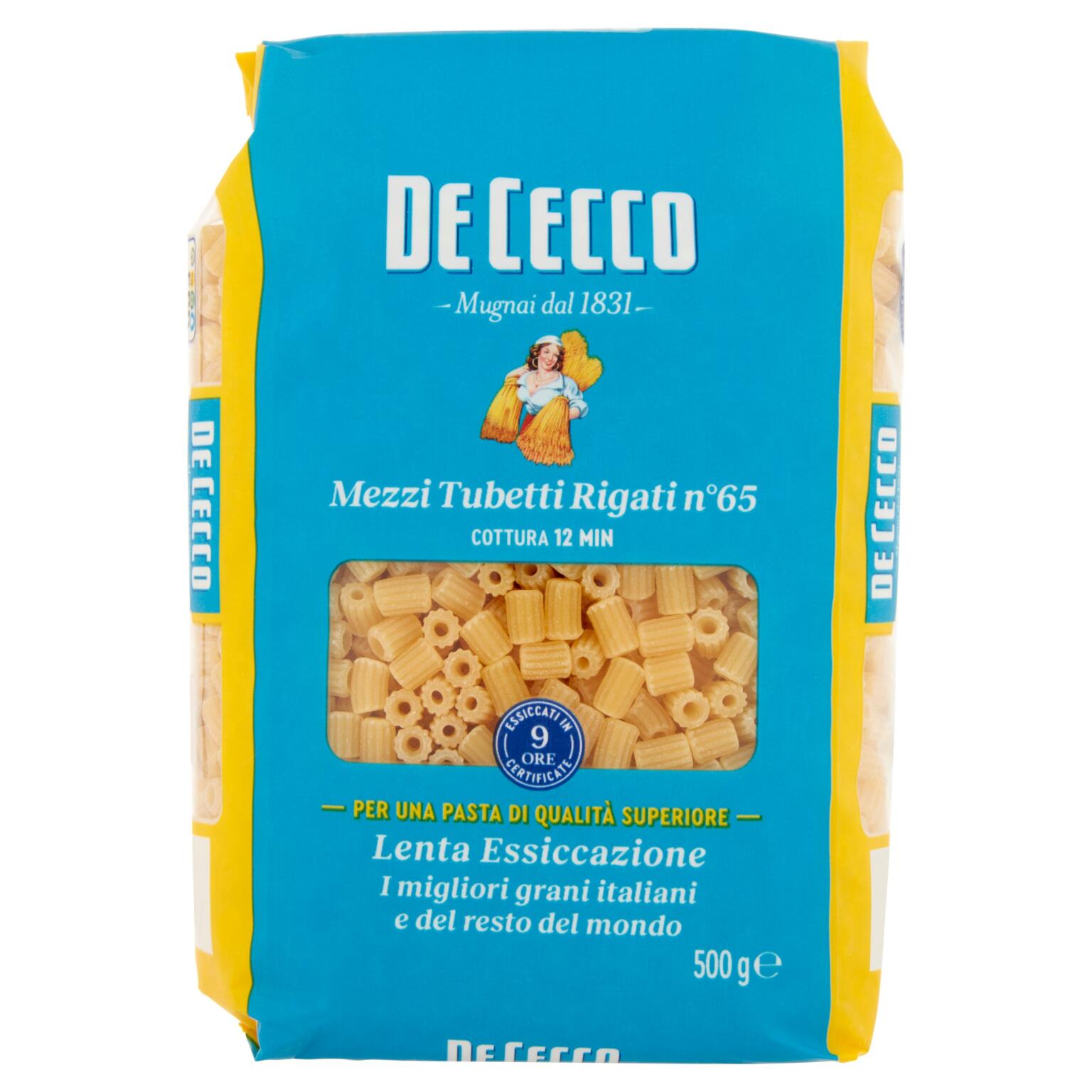 Pastina di semola di grano duro mezzi tubetti rigati 500g De Cecco