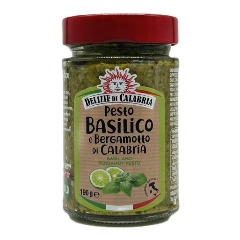 Pesto basilico e bergamotto di Calabria 190g Delizie di calabria