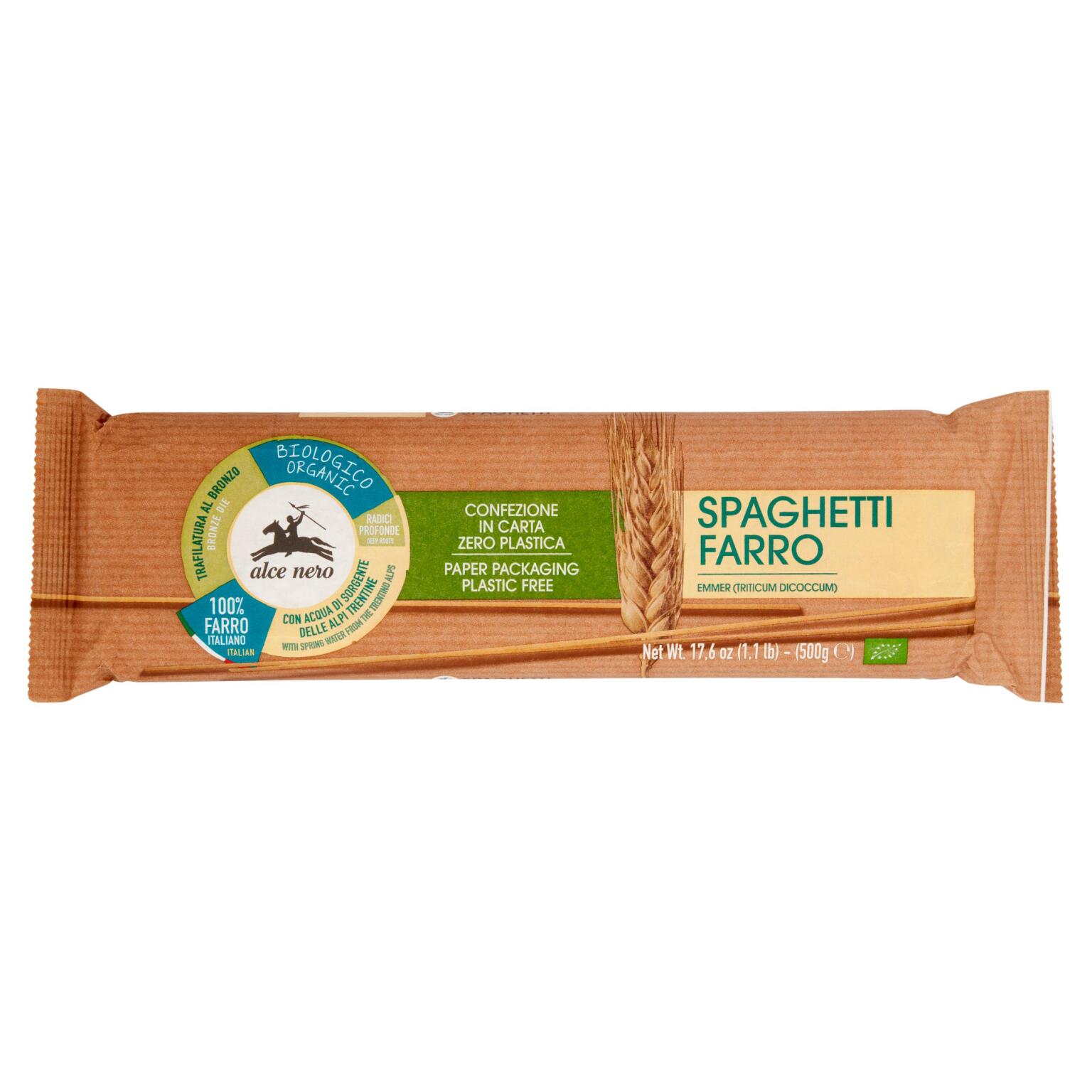 Spaghetti 100% al farro BIO 500g Alce Nero