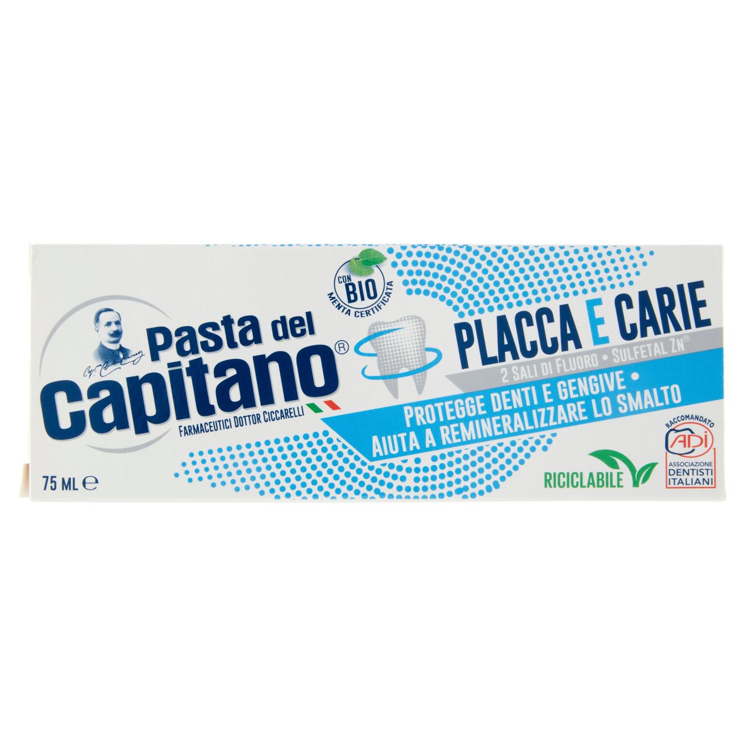 Dentifricio placca e carie 75ml Pasta del Capitano