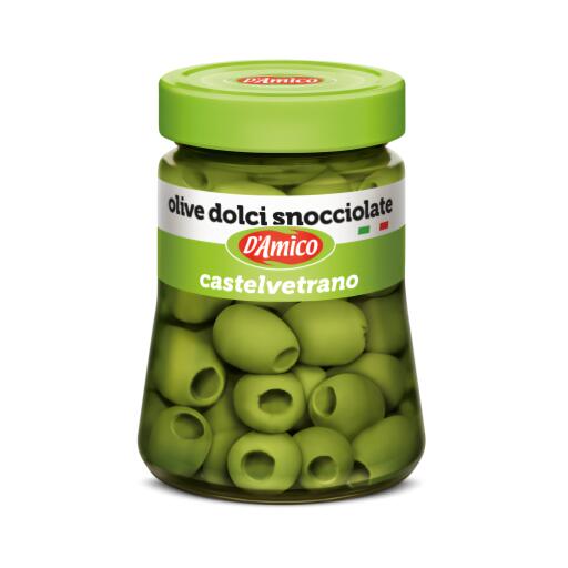 Olive Dolci Intere di Castelvetrano in salamoia 160g D'Amico