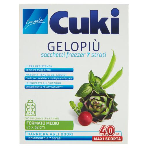Sacchetto freezer gelo più scorta 40pz 23x32cm Cuki