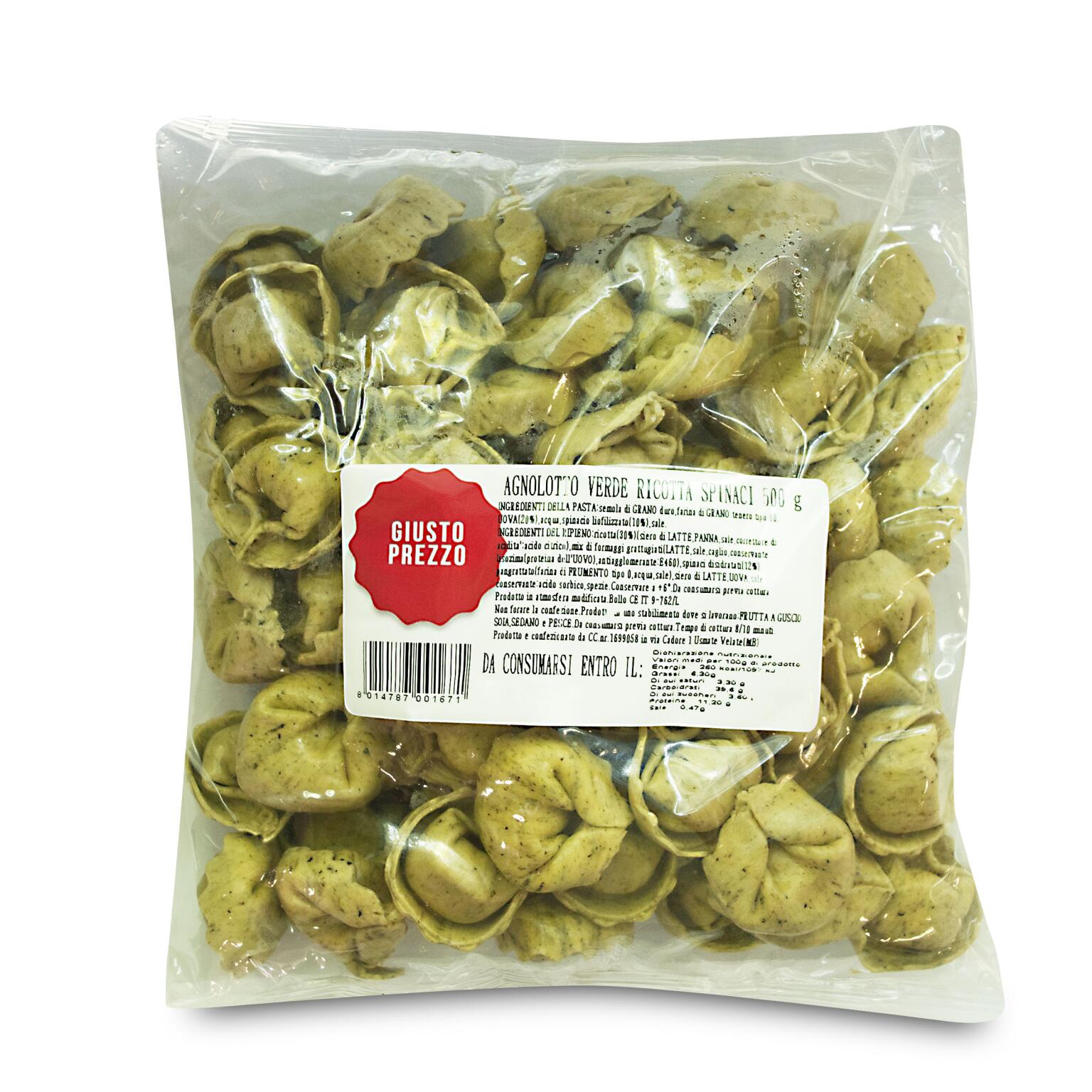 Agnolotti verdi ricotta e spinaci 500g "La Marchesina"