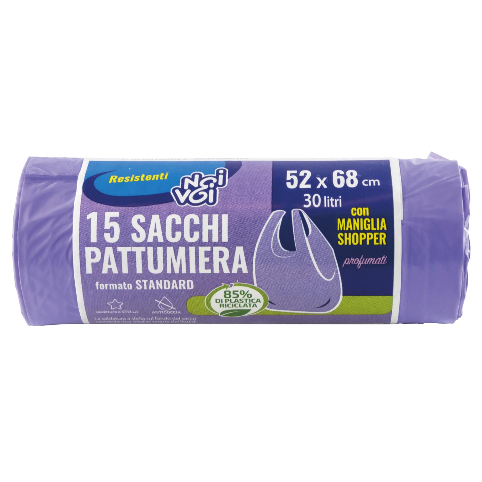 Sacco pattumiera 15 pezzi 52X68cm lilla