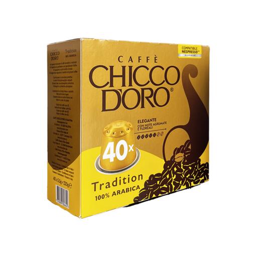 40caps caffè Tradition 100% arabica 220g Chicco d'oro