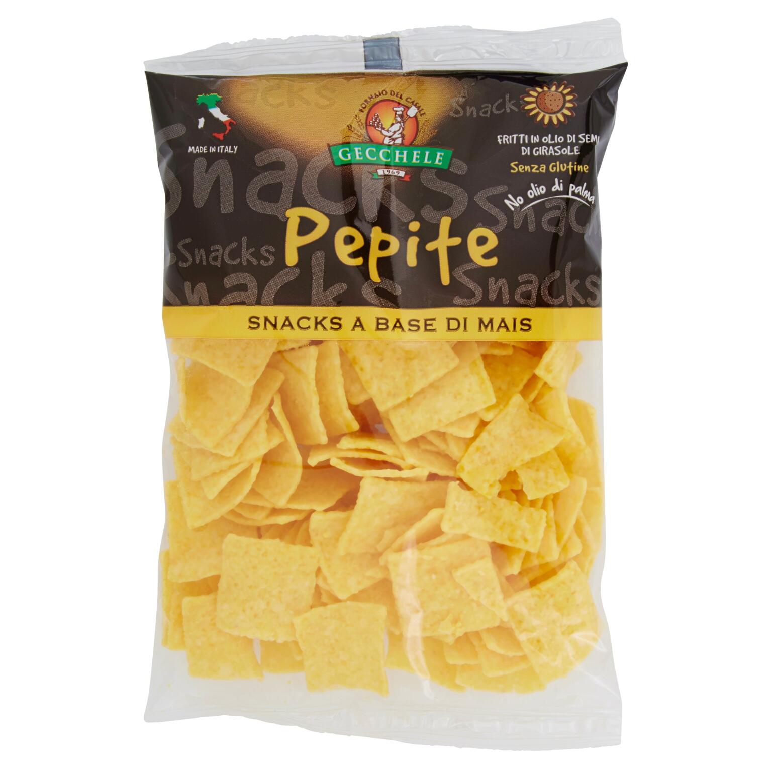 Pepite snacks a base di mais 150g Gecchele