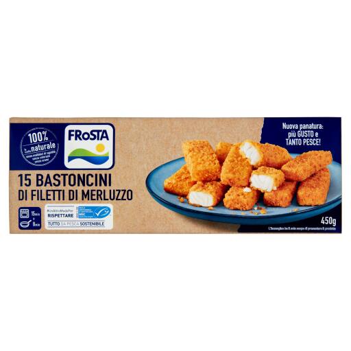 Bastoncini di filetto di merluzzo 15pezzi 450g Frosta