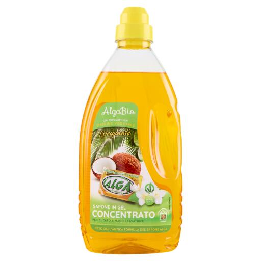 Sapone Alga gel concentrato ecologico per bucato a mano e lavatrice da 20lavaggi 1lt