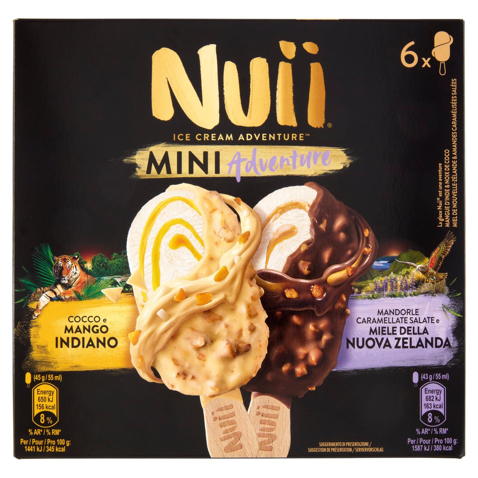 Mini Nuii mix miele della Nuova Zelanda/cocco e   mango indiano da 264g