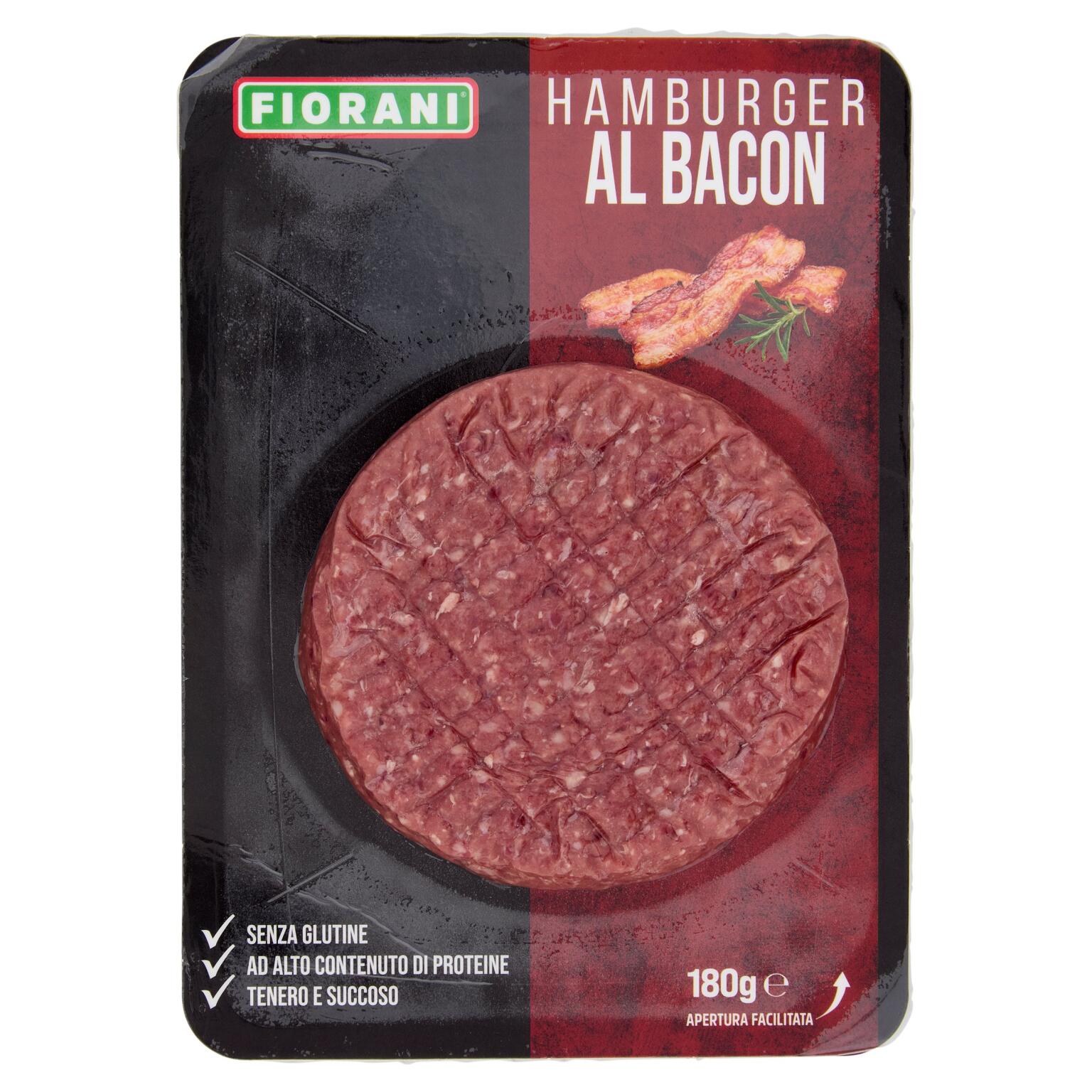 Hamburger di bovino bacon 180g skin Fiorani