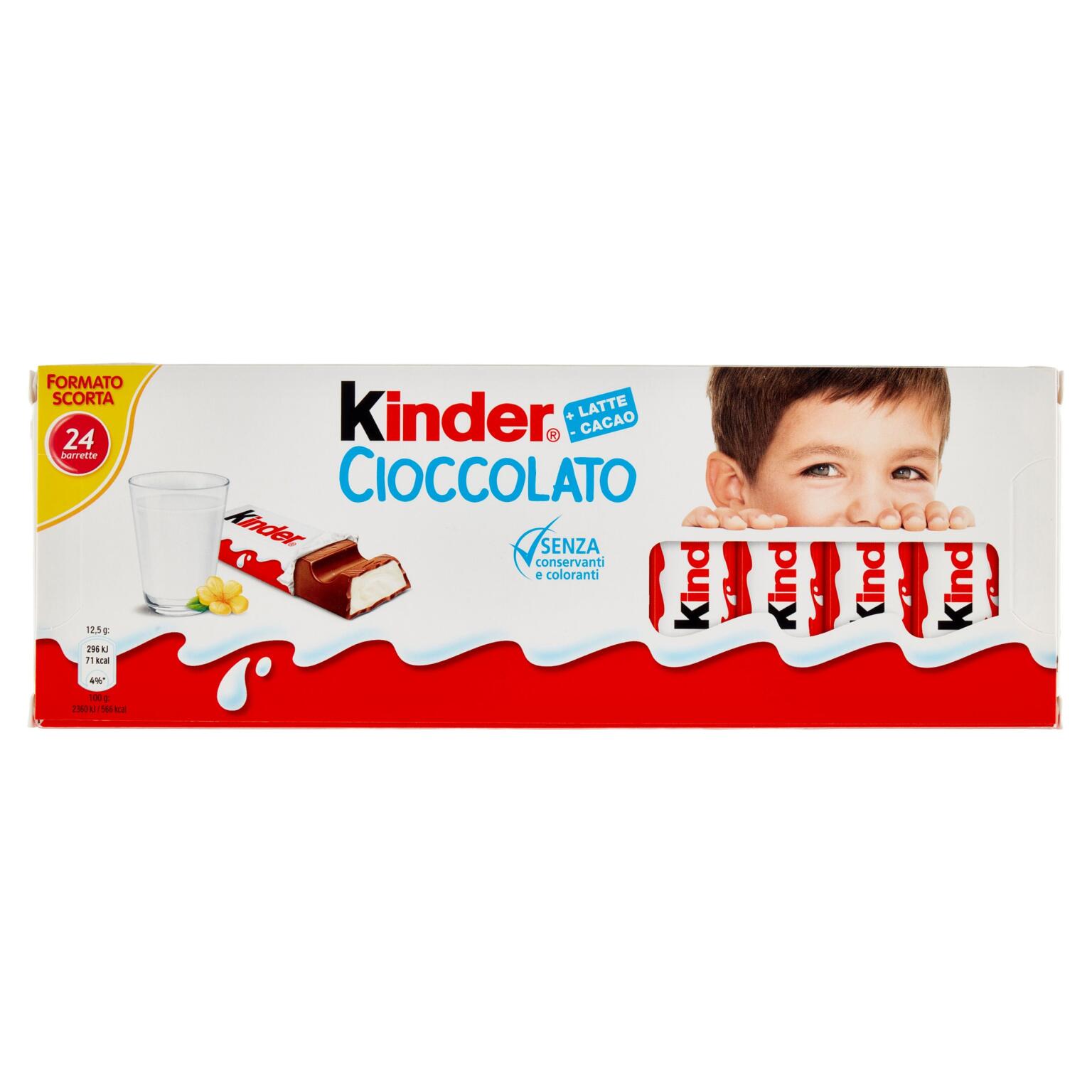 Kinder cioccolato 24 barrette incartate