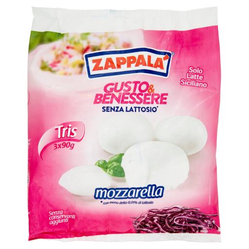 Mozzarella Tris Senza Lattosio 3x90g Zappalà