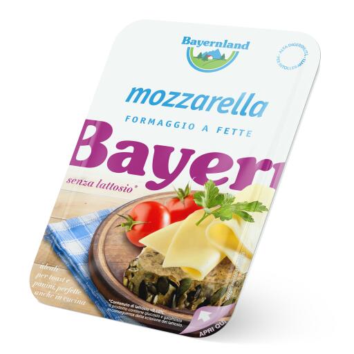 Mozzarella a fette senza lattosio 100g Bayernland