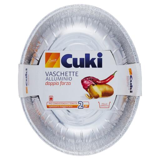 Vaschette alluminio doppia forza 2 pezzi Cuki