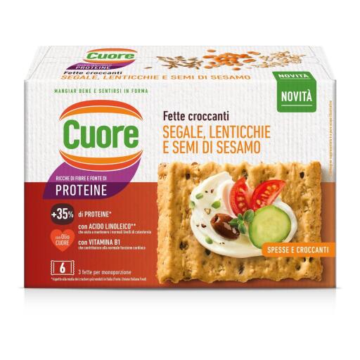 Fette croccanti segale lenticchie e semi di sesamo 240g Cuore