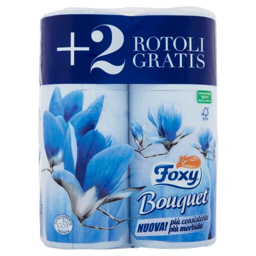 Igienica Foxy supersoft colorati 4 rotoli +2rotoli omaggio