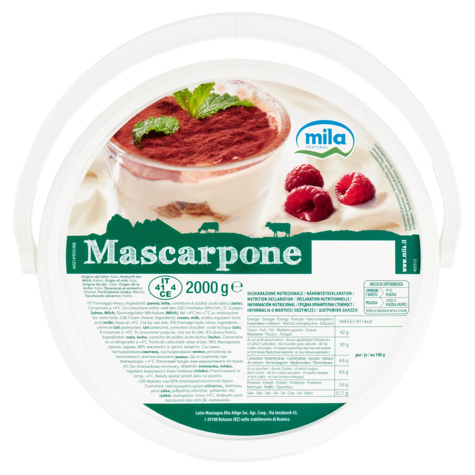 Mascarpone 2kg Mila