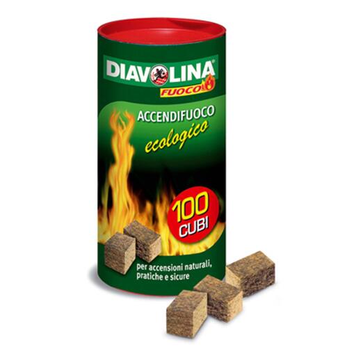Diavolina accendifuoco ecologico 100 cubi