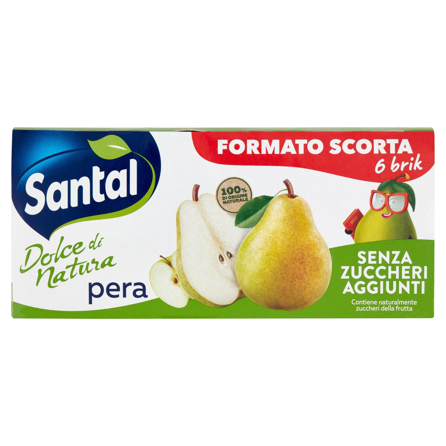 Santal Pera senza zuccheri aggiunti 6x200ml brick Parmalat