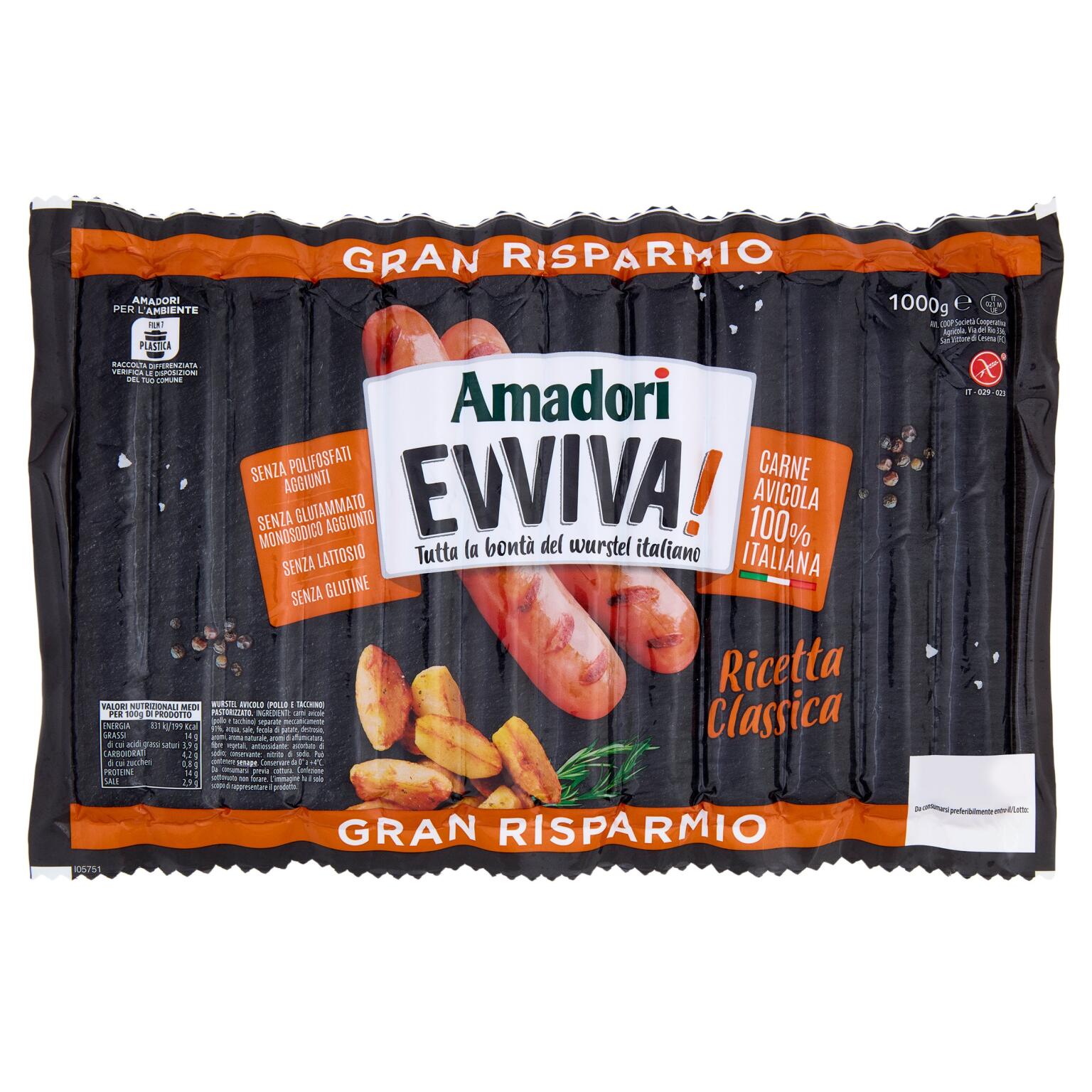 Wurstel pollo tacchino 1kg Del Campo