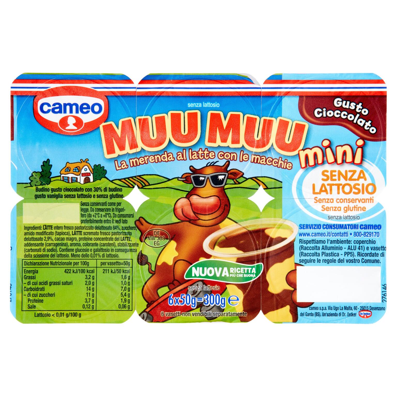 Muu Muu Mini Cioccolato Senza Lattosio 6x50g Cameo