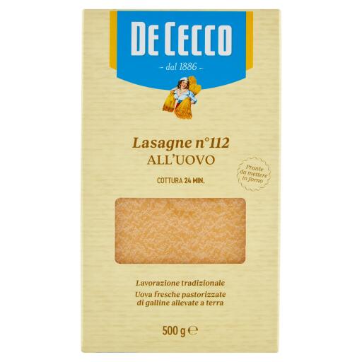 Pasta all'uovo Lasagne 500g De Cecco