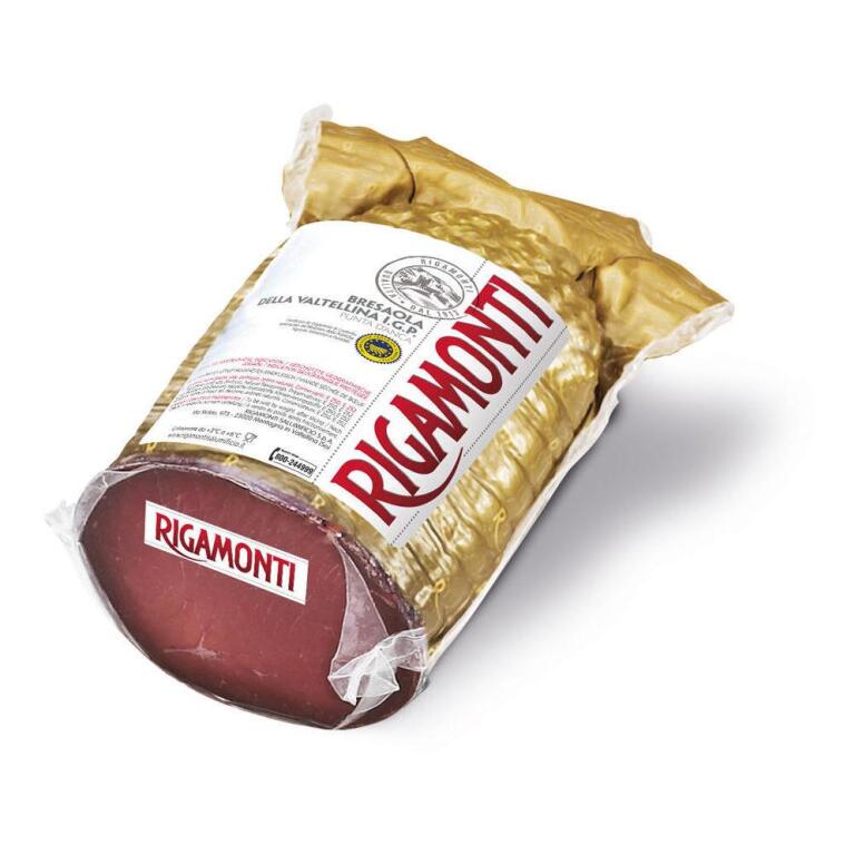 Bresaola della Valtellina Igp "etichetta oro" intera sottovuoto Rigamonti