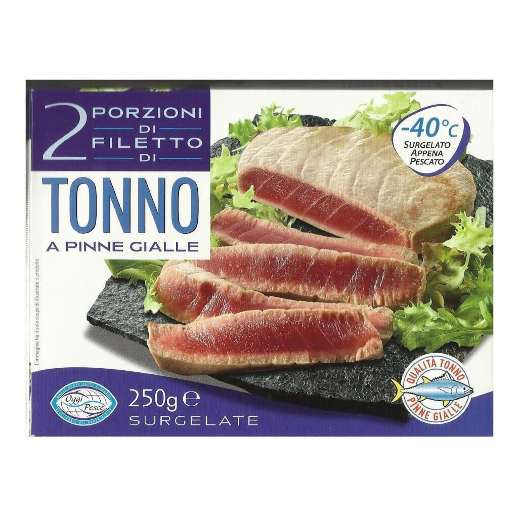 Tonno in porzioni da 2 pezzi 250g in astuccio Oggi Pesce