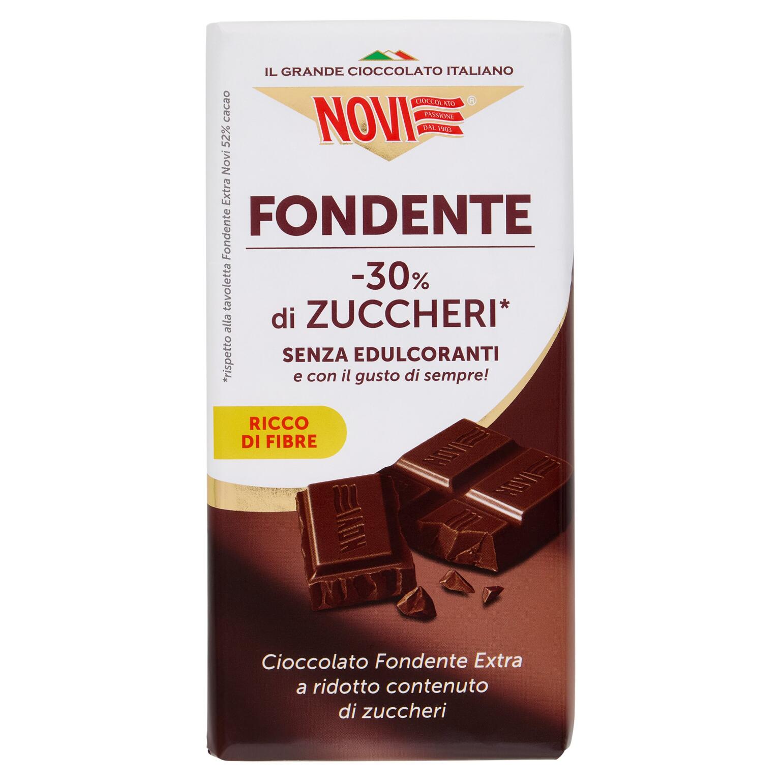 Tavoletta di Cioccolato Fondente -30% di zuccheri 100g Novi
