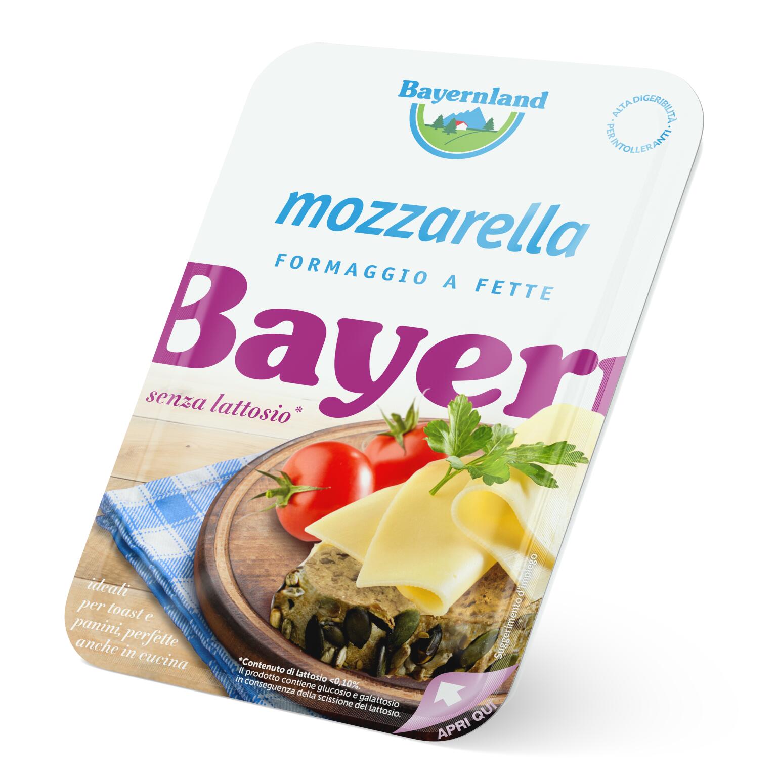 Mozzarella a fette senza lattosio 100g Bayernland